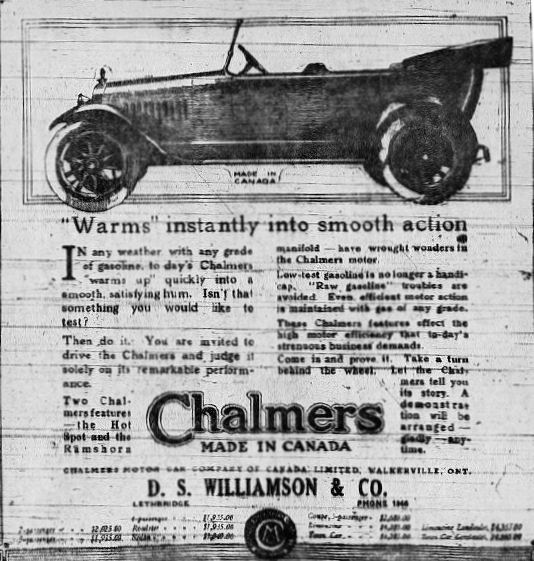 1919 Chalmers - Made In Canada